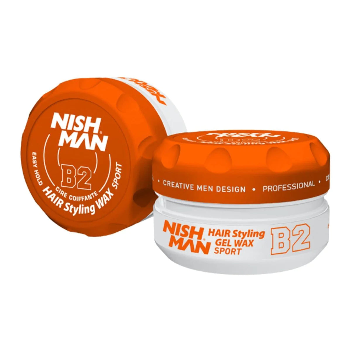 Hair Styling Gel Wax B2 Sport Easy Use & Medium Hold Nishman Aqua