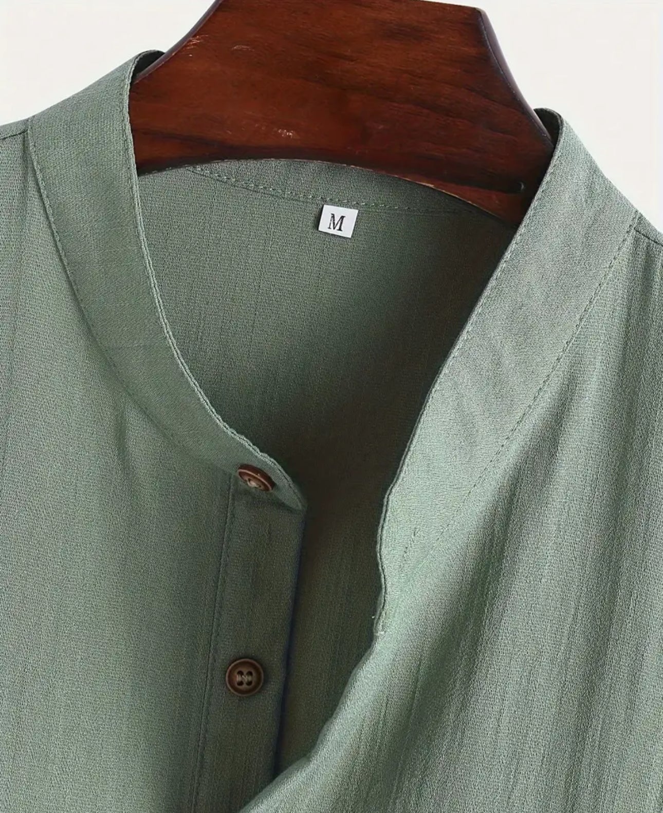 Men Linen Set , Casual Lapel V Neck Short Sleeve Shirt For Summer